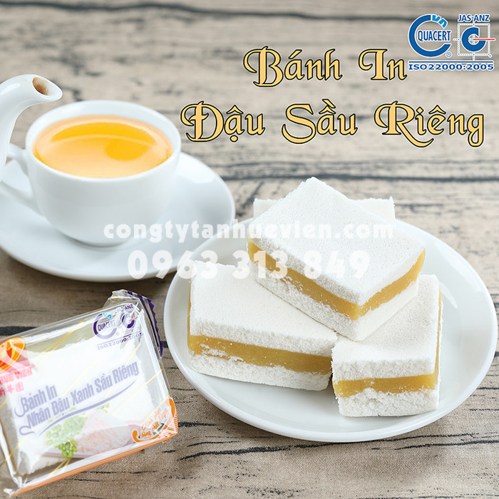 Bánh in đậu xanh sầu riêng Tân Huê Viên 400g