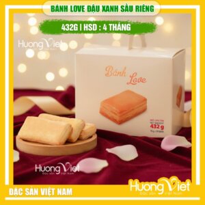 Bánh pía Love đậu xanh sầu riêng trứng muối Tân Huê Viên (Hộp 432g)