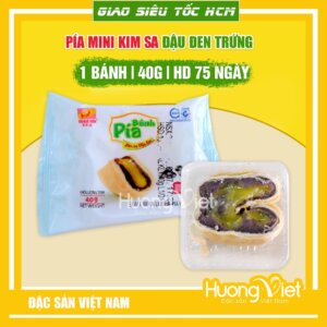 Bánh pía kim sa đậu đen trứng muối Tân Huê Viên - Túi 480g (12 bánh mini)