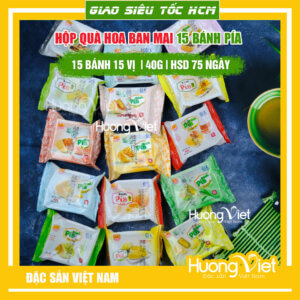 Bánh pía 15 vị mini– Hộp quà Ban Mai (15 bánh x 40g)