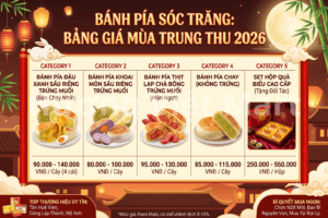 Bảng giá bánh pía dao động đang bán trên thị trường. Vào mùa trung thu này, ngoài bánh trung thu thì có thể mua bánh pía để làm quà biếu và tặng người thân.
