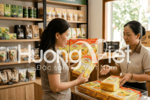 Mua bánh ở cửa hàng chuyên bán đặc sản. Có chi nhánh cố định, sẽ dễ kiểm soát hơn so với mua trôi nổi.
